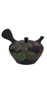 Amazon｜常滑焼 急須 4-502 玉光 7号燻極浅袋形筋引急須 120ml