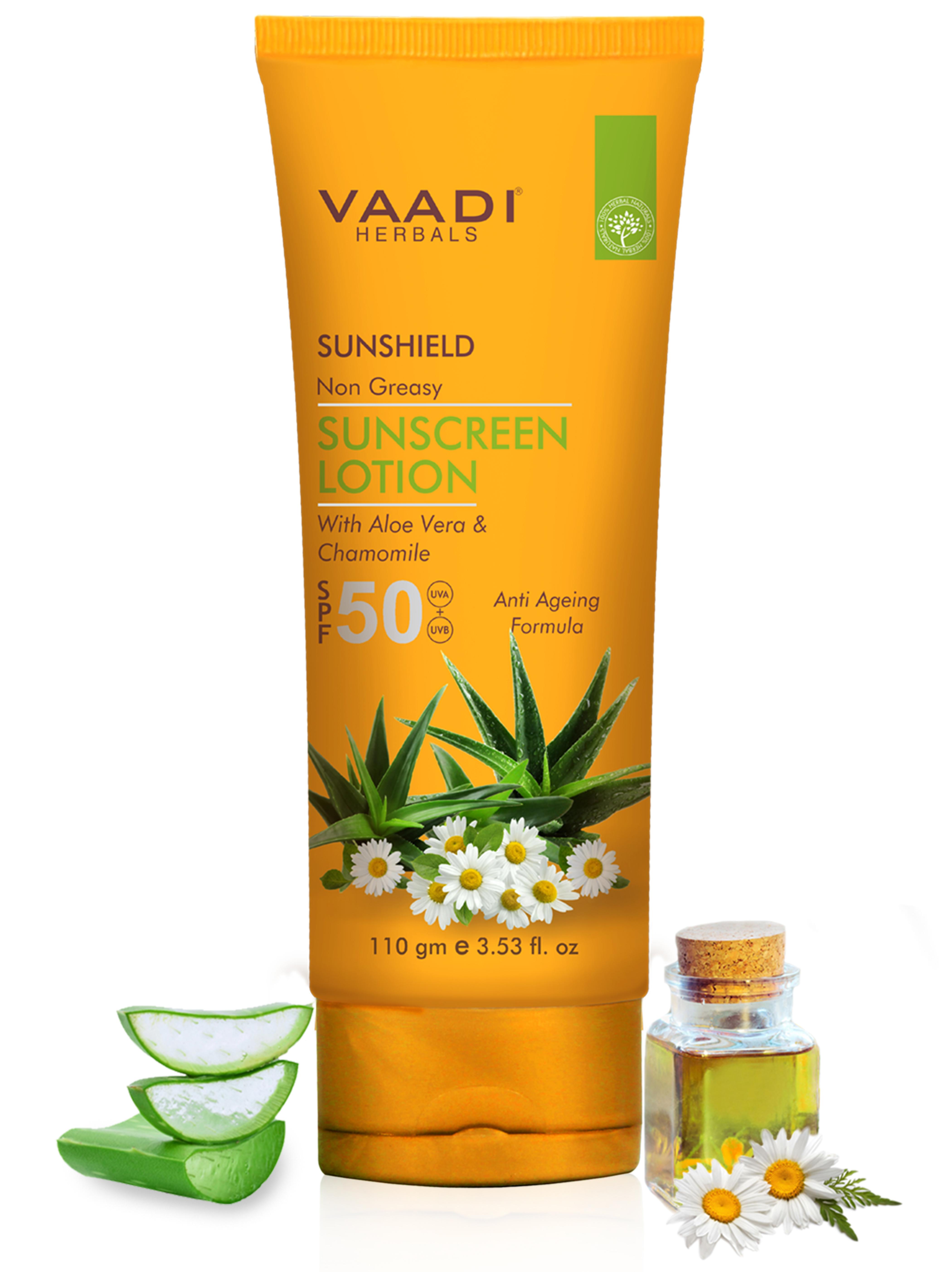 Vaadi Herbals Sunscreen Lotion SPF50, 110g Amazon.in Beauty
