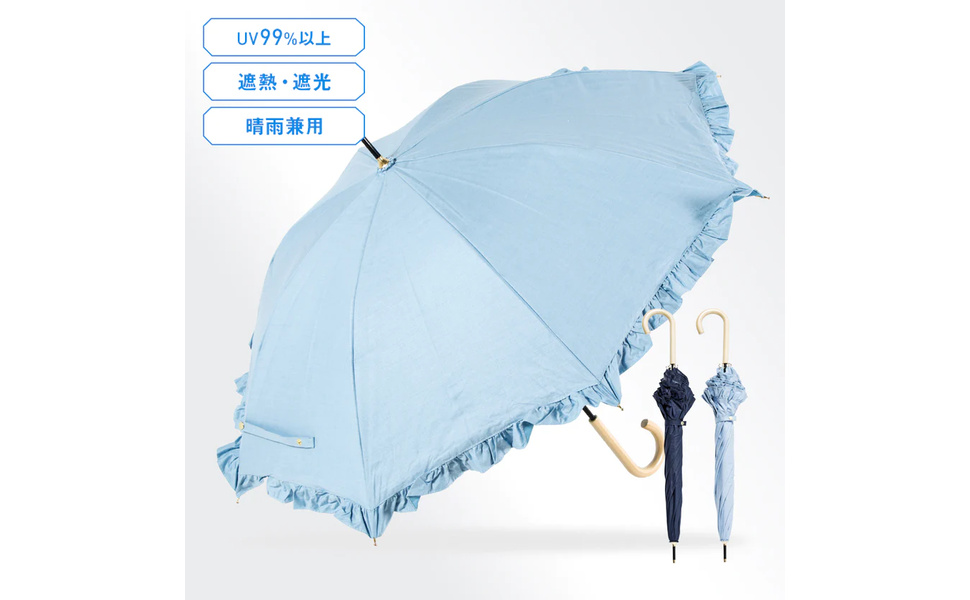 ダークブルー 装飾付き 長傘 晴雨兼用 楽天市場】折りたたみ傘 晴雨兼用 通販 傘 60cm 晴雨兼用傘 かさ