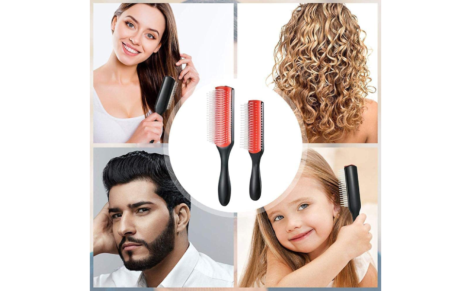 Men/women hair comb 9row detangling hair brush rat tail comb styling
