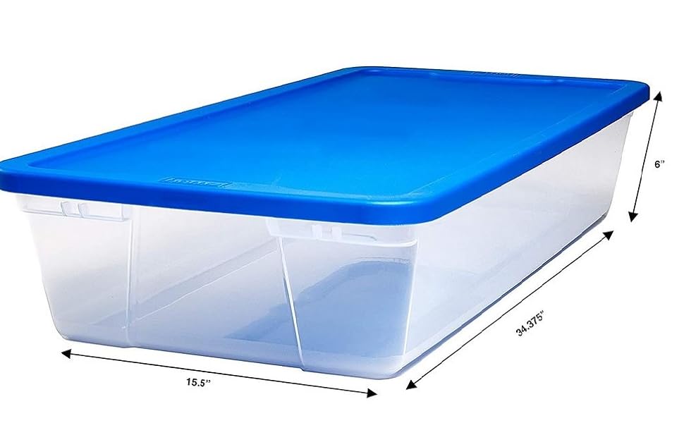 Homz Snaplock Clear Storage Bin with Lid, Large41 Quart