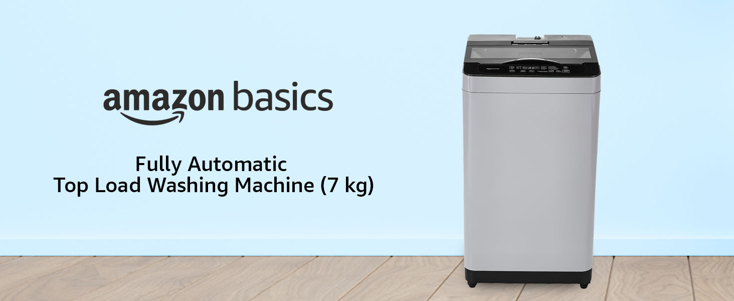 Amazon Basics 7 Kg Fully Automatic Top Loading Washing Machine, Grey