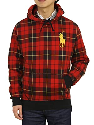 Polo by Ralph Lauren チェック柄パーカー S Polo by Ralph Lauren チェック柄フルジップパーカー レッド L