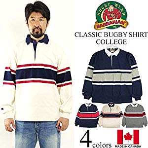 【美品】バーバリアン　12oz REGULAR RUGBY SHIRTS Barbarian 12oz Rugby Shirt – Black/White - All Blues Co