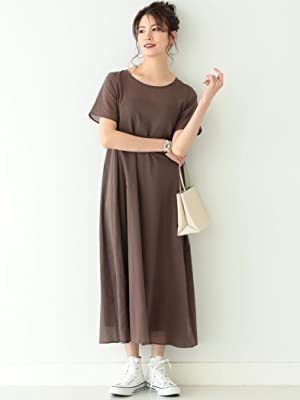 Amazon ビームスライツ Beams Lights ワンピース シフォン ハーフスリーブワンピース レディース Black 36 ワンピース チュニック 通販