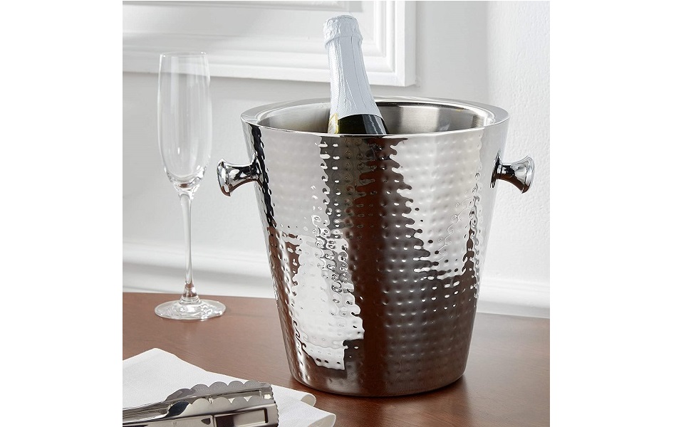 Elegance Hammered Stainless Steel Doublewall Champagne