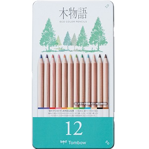 Amazon | トンボ鉛筆 色鉛筆 12色 S木物語 (ナチュラルな木目の