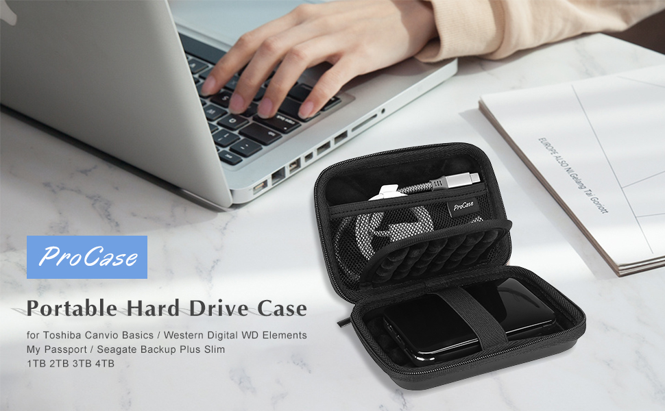 ProCase Portable Hard Drive Case for Canvio Basics Western Digital WD