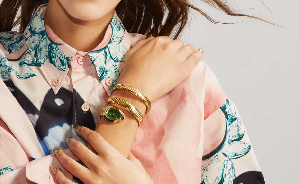 Just Cavalli Women Serpente Reale Quartz Watch With Analog Display And Stainless Steel Bracele