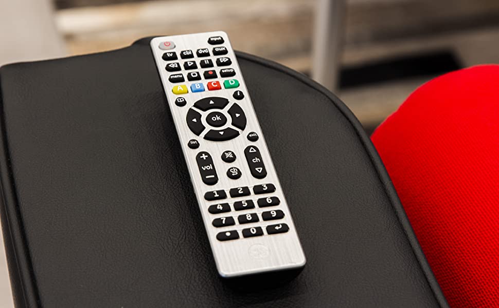 GE Big Button Backlit Universal Remote Control, 6Device