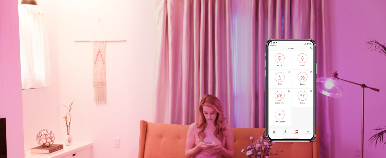 Scenes allow you to create presets for brightness, light color and color temperature.