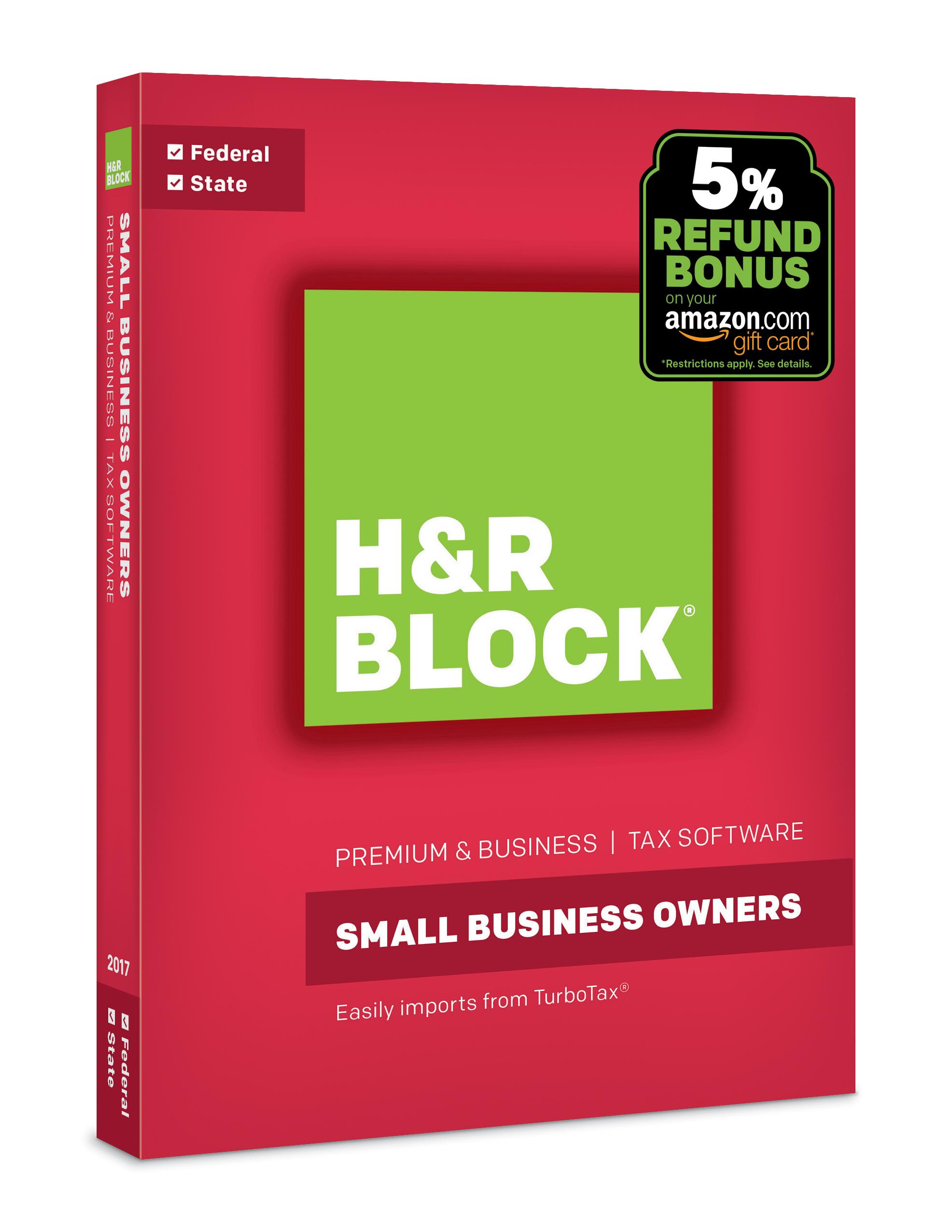 H&R Block Tax Software Premium & Business 2017 with 5