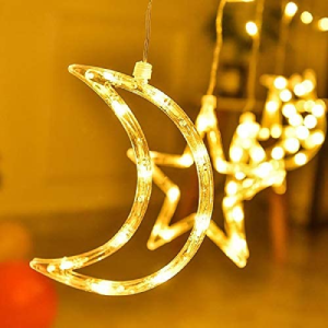 Led String Lights Stars Shaped And Moon Curtain Decorative Lights Holiday Decoration Ramadan Gift