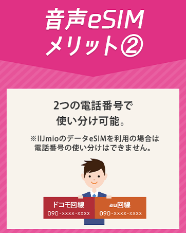 音声eSIMメリット②