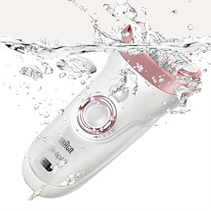 Braun Silk-epil 9-720 Wet & Dry epilator with 4 extras including a Shaver Head and a Trimmer Cap