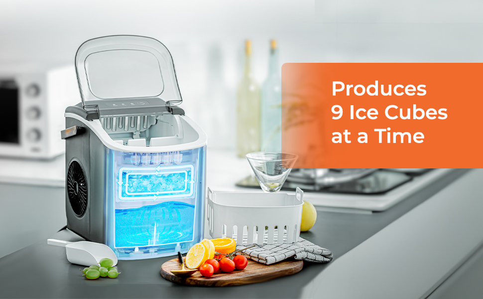 Geepas Portable Automatic Ice Maker GIM63053UK 1.2 L Water Container