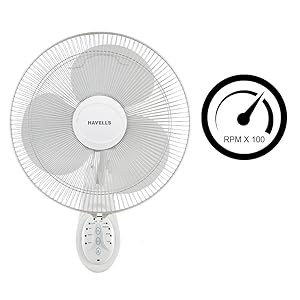havells wall fan platina remote 400mm (white)