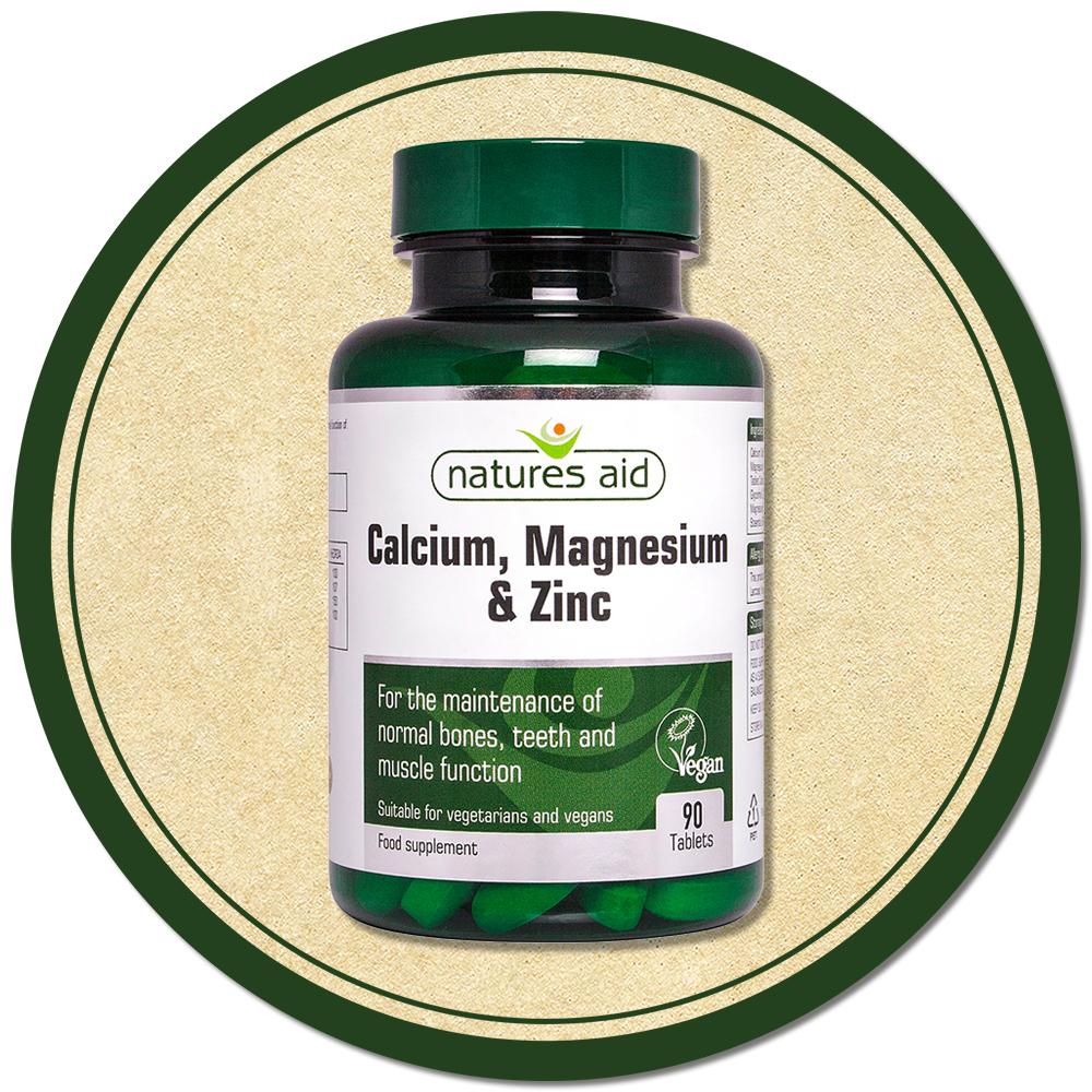 Natures Aid Calcium, Magnesium and Zinc, 90 Tablets (Mineral Supplement