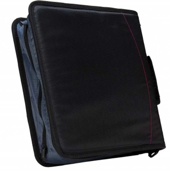 Caseit Mighty Zip Tab 3Inch Zipper Binder, Black, D146