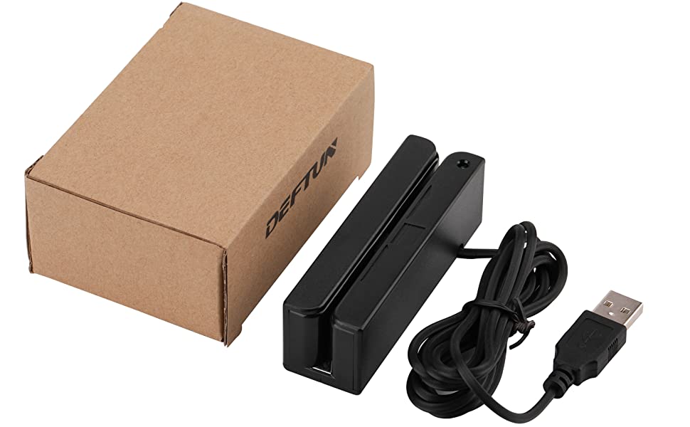 Deftun MSR90 USB Swipe Magnetic Credit Card Reader 3 Tracks Mini Smart ...