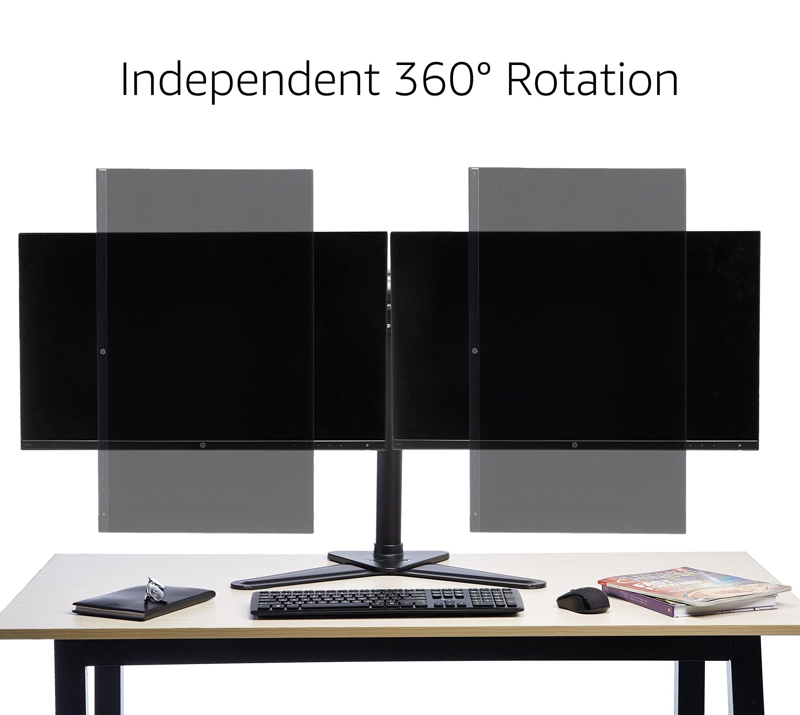 AmazonBasics Dual Monitor Stand Height Adjustable Arm Mount, Steel