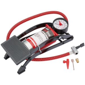 Draper Redline Foot Pump | Braided Delivery Hose | Lock on Connector | Cylinder Manual Pump | Air Bed and Football Nozzle Included | 68092 5