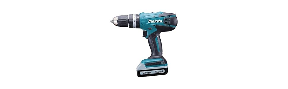 Makita HP457DWE - Trapano avvitatore a percussione, a batteria Li-ion ...