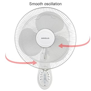 havells wall fan platina remote 400mm (white)