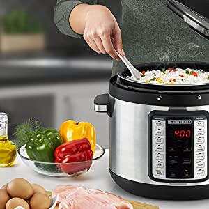 حلة ضغط كهربائية بلاك اند ديكر 9 في 1 10 لتر ضمان لمدة عامين PCP1010-B5 BLACK DECKER 6