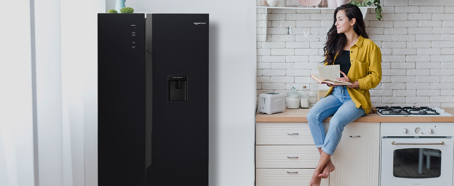 AmazonBasics 564 L Inverter FrostFree SidebySide Refrigerator with