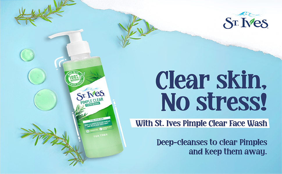 St. Ives Tea Tree Pimple Clear Face Wash for Deep Cleansing, 190g