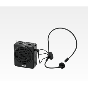 Ahuja Portable PA Neckband System NBA-20Dp Rechargeable with 1 Neckband Mic with USB and SD Card Input, Black, 340gms