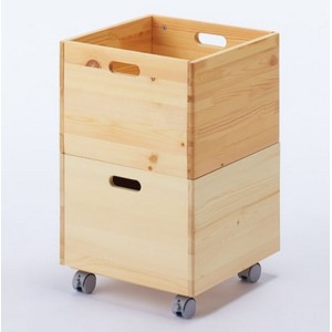 Amazon｜無印良品 パイン材収納BOXキャスター付き 幅35×奥行き35