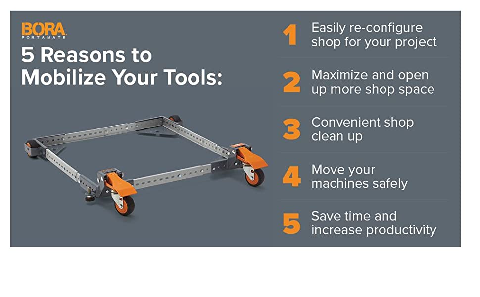 Bora Portamate Mobile Base Kit & Heavy Duty Universal Mobile Base BORA