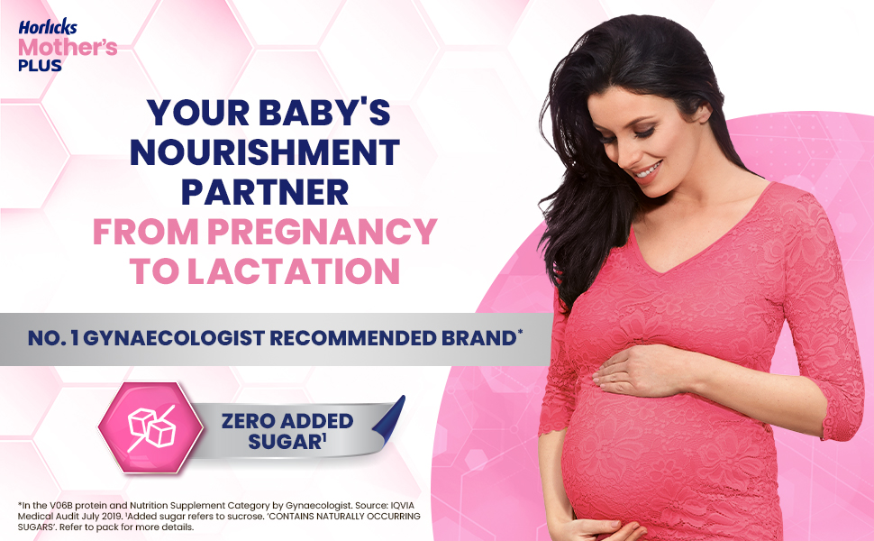 Horlicks Mother's Plus Kesar 400g Refill, No Added Sugar Protein Powder for Pregnancy