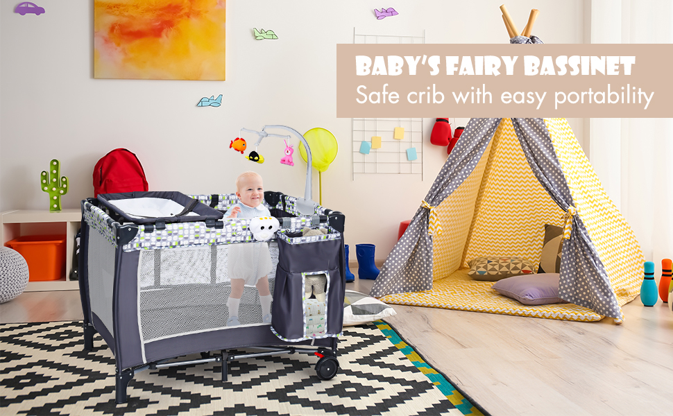 3 in 1 Baby Playard, Convertible Playpen Baby w/ Changing