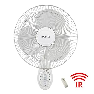 havells wall fan platina remote 400mm (white)
