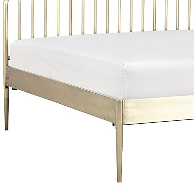 Rivet Nova Modern King Bed Frame With Arched Headboard 795w Gold Finished Metal