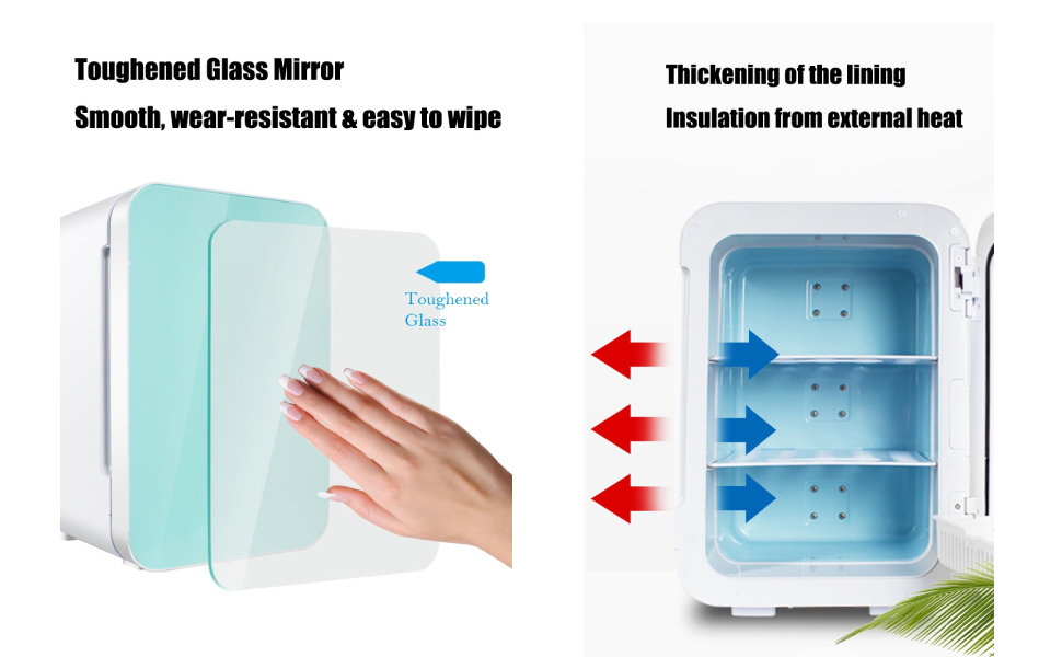 COOLBABY 22L Large Capacity Mini Fridge with Glass Door for Skincare