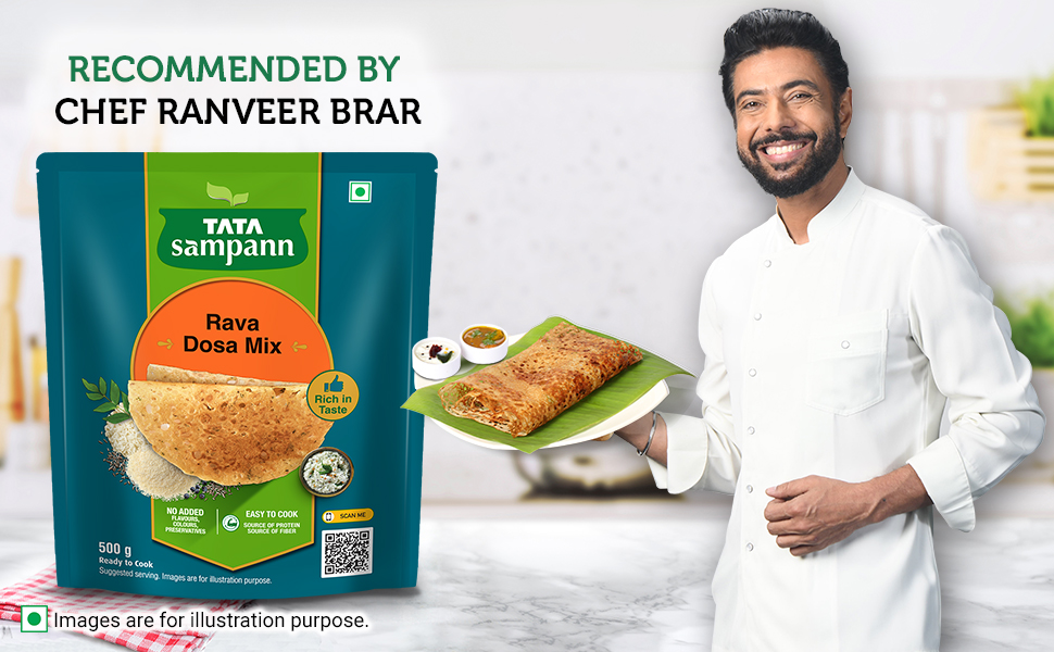 Tata Sampann Rava Dosa Mix Ready to Cook Breakfast Mix Easy to Cook Golden, Crispy & Tasty