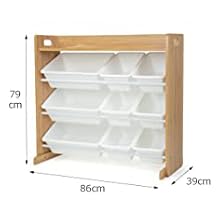 ハンブル クルーおもちゃ収納ラック ウッド グレー/ホワイト 高さ71cm 収納 Amazon.co.jp: HumbleCrew ハンブルクルー(Humble Crew