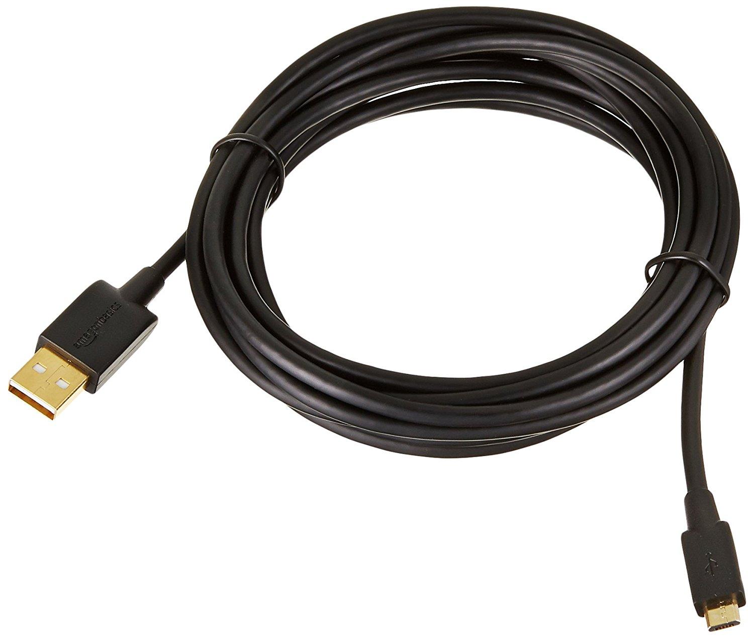 AmazonBasics USB 2.0 AMale to Micro B Charger Cable, 10 feet, Black