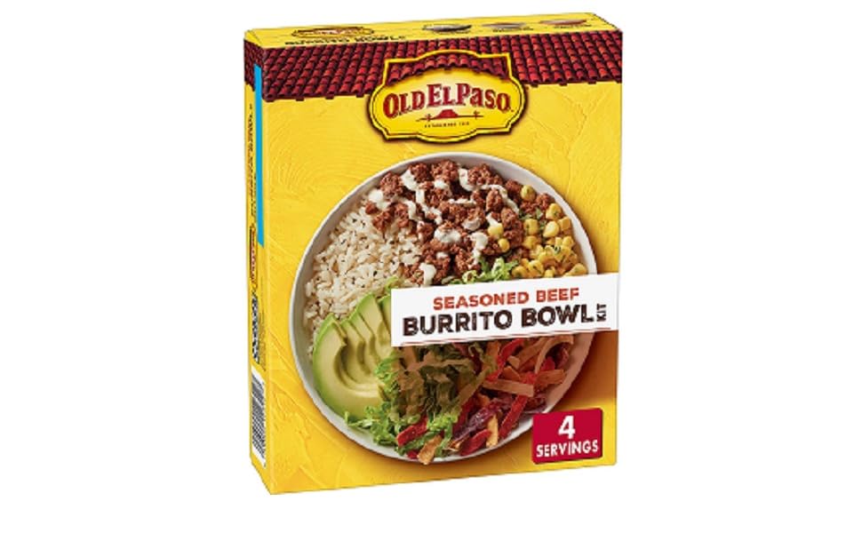 Old El Paso Burrito Bowl Kit, Seasoned Ground Beef, 11 oz Grocery & Gourmet Food