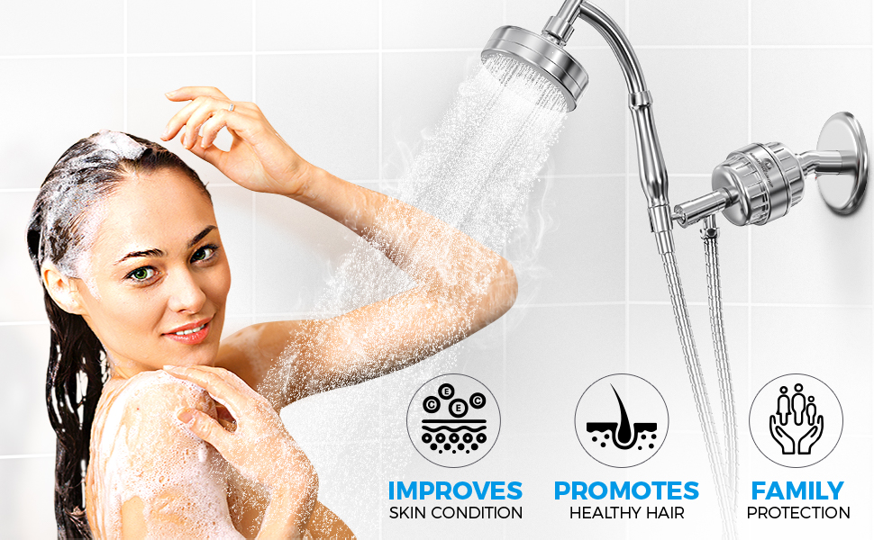 AquaHomeGroup 15 Stage Shower Filter with Vitamin C for Hard Water