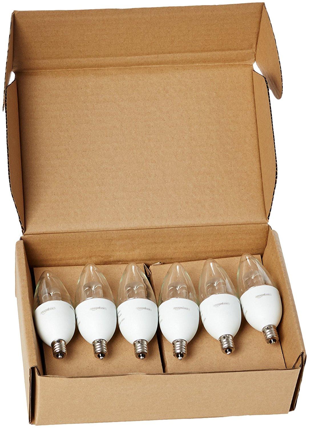 AmazonBasics 40 Watt Equivalent, Soft White, Dimmable, B11