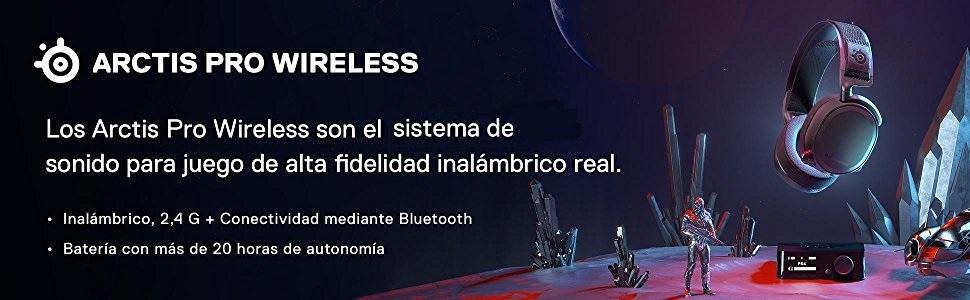 SteelSeries Arctis Pro Wireless, Auriculares de juego, Bluetooth