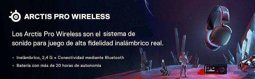 SteelSeries Arctis Pro Wireless, Auriculares de juego, Bluetooth