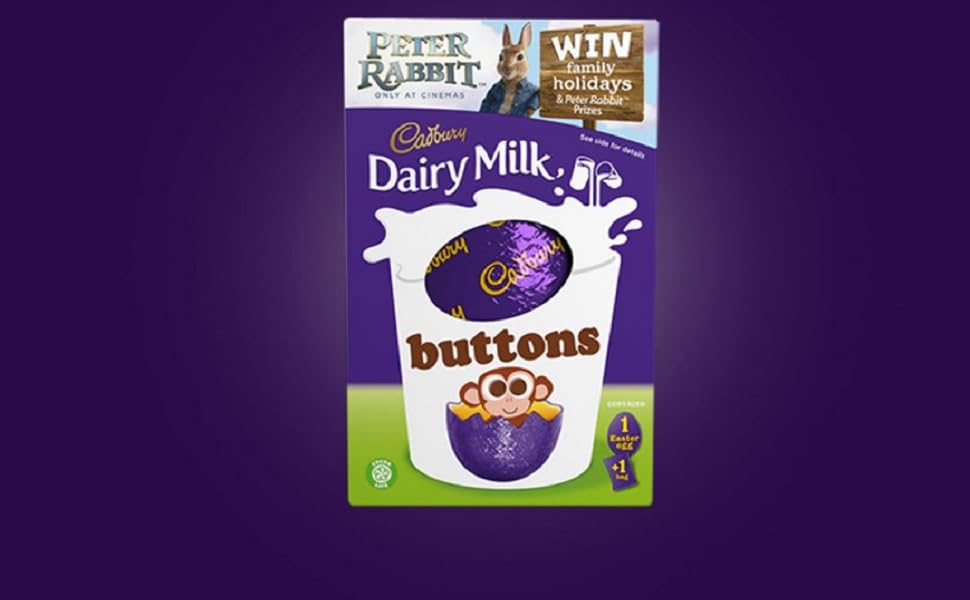Cadbury Dairy Milk Buttons Easter Egg, 85 g Pack of 12 Amazon.co.uk Grocery