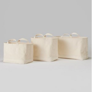 イルカ 無印　持ち手付帆布長方形バスケット　5点セット 無印良品】整理収納アドバイザーがイチオシ！収納アイテムの新星