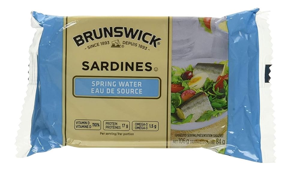 Brunswick Sardines In Spring Water 106g, 18 Count Canned Sardines